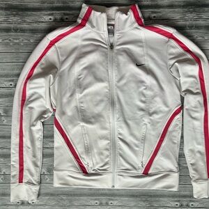 Nike White and Pink Athletic Jacket